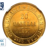 20 марок 1891 года L Для Финляндии