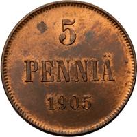 5 пенни 1905 года  Для Финляндии