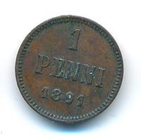 1 пенни 1891 года  Для Финляндии
