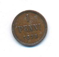 1 пенни 1875 года  Для Финляндии