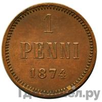 1 пенни 1874 года  Для Финляндии