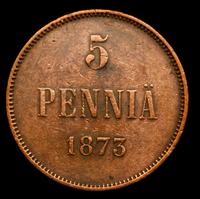 5 пенни 1873 года  Для Финляндии