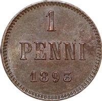 1 пенни 1893 года  Для Финляндии