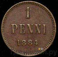 1 пенни 1884 года  Для Финляндии