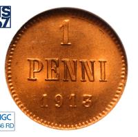1 пенни 1913 года  Для Финляндии