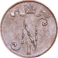 5 пенни 1907 года  Для Финляндии