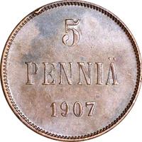 5 пенни 1907 года  Для Финляндии