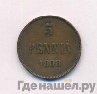 5 пенни 1888 года  Для Финляндии