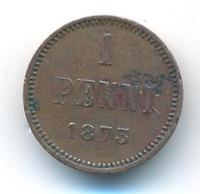 1 пенни 1873 года  Для Финляндии