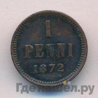 1 пенни 1872 года  Для Финляндии
