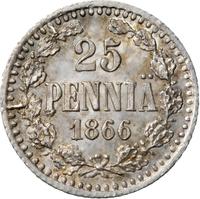 25 пенни 1866 года S Для Финляндии
