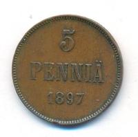 5 пенни 1897 года  Для Финляндии
