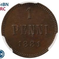 1 пенни 1881 года  Для Финляндии