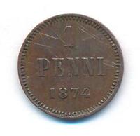 1 пенни 1874 года  Для Финляндии