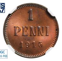 1 пенни 1915 года  Для Финляндии