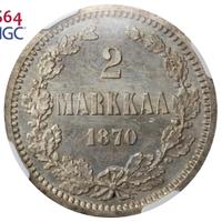 2 марки 1870 года S Для Финляндии