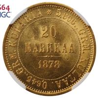 20 марок 1878 года S Для Финляндии