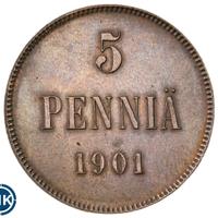 5 пенни 1901 года  Для Финляндии