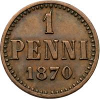 1 пенни 1870 года  Для Финляндии