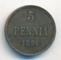 5 пенни 1899 года  Для Финляндии