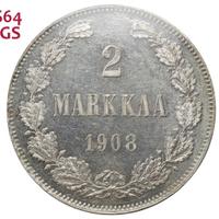 2 марки 1908 года L Для Финляндии