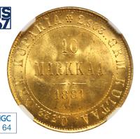 10 марок 1881 года S Для Финляндии