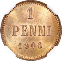 1 пенни 1906 года  Для Финляндии