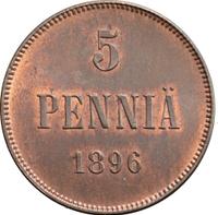 5 пенни 1896 года  Для Финляндии