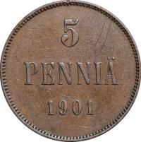 5 пенни 1901 года  Для Финляндии
