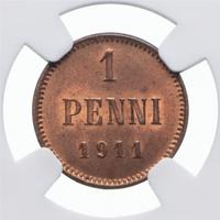 1 пенни 1911 года  Для Финляндии