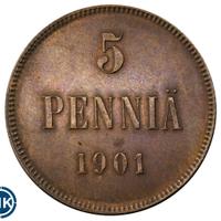 5 пенни 1901 года  Для Финляндии