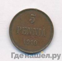 5 пенни 1910 года  Для Финляндии