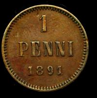 1 пенни 1891 года  Для Финляндии