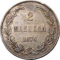2 марки 1874 года S Для Финляндии