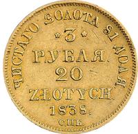 3 рубля - 20 злотых 1838 года
