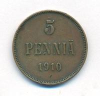 5 пенни 1910 года  Для Финляндии