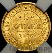 5 рублей 1876 года СПБ НI
