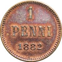 1 пенни 1882 года  Для Финляндии