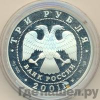 3 рубля 2001 года СПМД