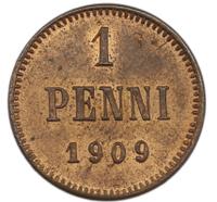 1 пенни 1909 года  Для Финляндии