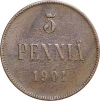 5 пенни 1901 года  Для Финляндии