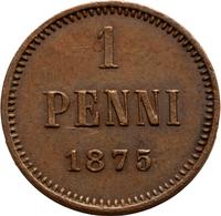 1 пенни 1875 года  Для Финляндии