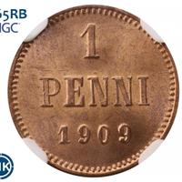 1 пенни 1909 года  Для Финляндии