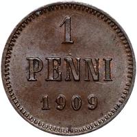 1 пенни 1909 года  Для Финляндии