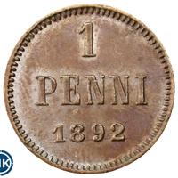 1 пенни 1892 года  Для Финляндии