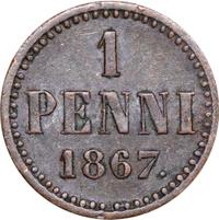 1 пенни 1867 года  Для Финляндии