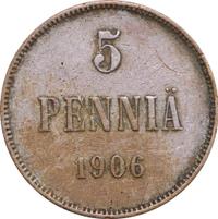5 пенни 1906 года  Для Финляндии