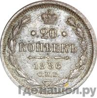 20 копеек 1886 года СПБ АГ
