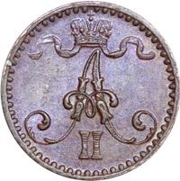 1 пенни 1866 года  Для Финляндии