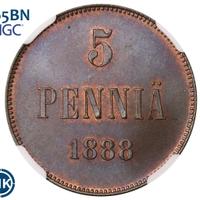 5 пенни 1888 года  Для Финляндии